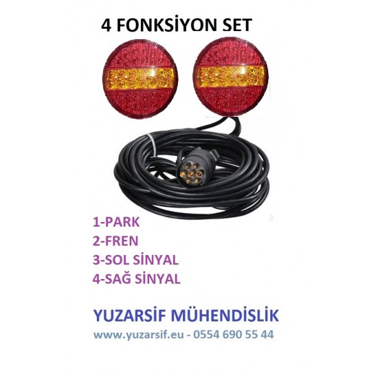ELEKTRİK AYDINLATMA SETİ 7,5M LED RÖMORK STOP LAMBASI SETİ ELEKTRİK SETİ KARAVAN RÖMORK TINY HOUSE  7 Pin
