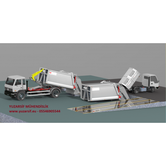 HOOKLİFT HİDROLİK KANCA KONTEYNIR YÜKLEME EKİPMANI  - HOOKLİF KANCALI HİDROLİK KONTEYNER YÜKLEME ARAÇ ÜSTÜ EKİPMANI