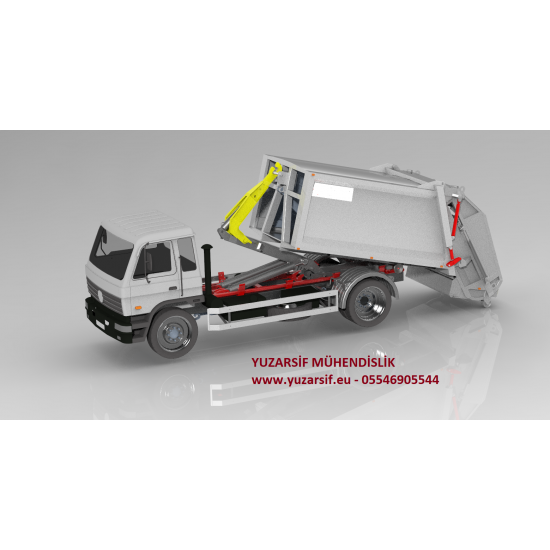 HOOKLİFT HİDROLİK KANCA KONTEYNIR YÜKLEME EKİPMANI  - HOOKLİF KANCALI HİDROLİK KONTEYNER YÜKLEME ARAÇ ÜSTÜ EKİPMANI