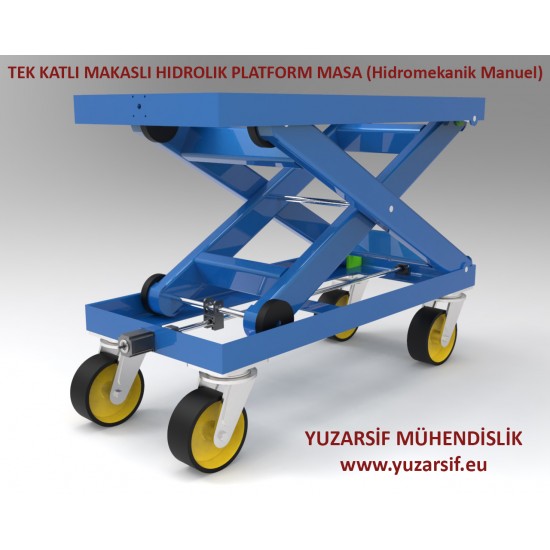 TEK KATLI MAKASLI HIDROLIK PLATFORM MASA (Hidromekanik Manuel)