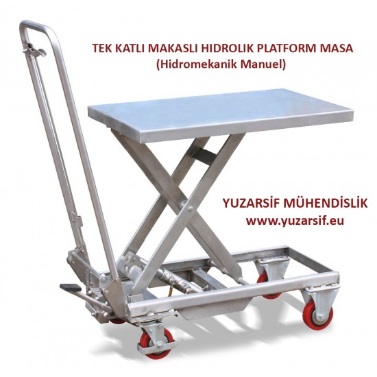 TEK KATLI MAKASLI HIDROLIK PLATFORM MASA (Hidromekanik Manuel)