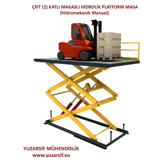 ÇİFT (2) KATLI MAKASLI HIDROLIK PLATFORM MASA (Hidromekanik Manuel)