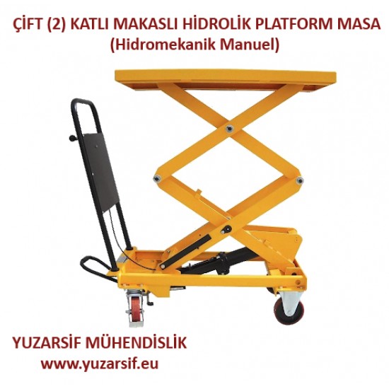 ÇİFT (2) KATLI MAKASLI HIDROLIK PLATFORM MASA (Hidromekanik Manuel)