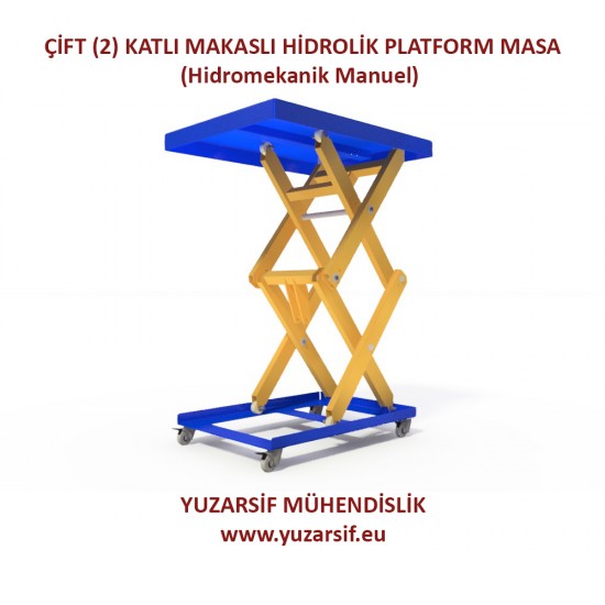 ÇİFT (2) KATLI MAKASLI HIDROLIK PLATFORM MASA (Hidromekanik Manuel)