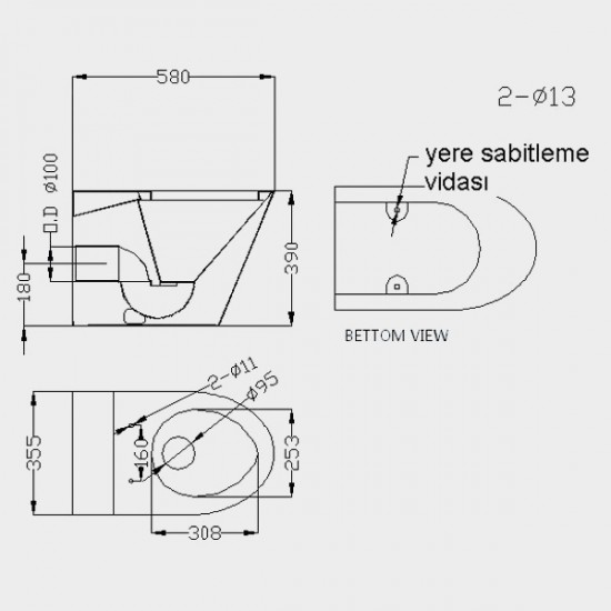 Paslanmaz Çelik Klozet Tuvalet